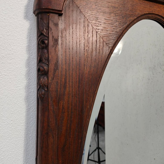 Image 1 of Specchio antico da camino rurale, taglio sfaccettato a specchio