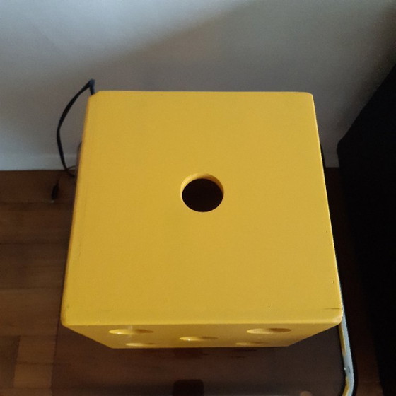 Image 1 of Lampada a dadi in legno vintage, fatta a mano, pezzo unico, anni '60