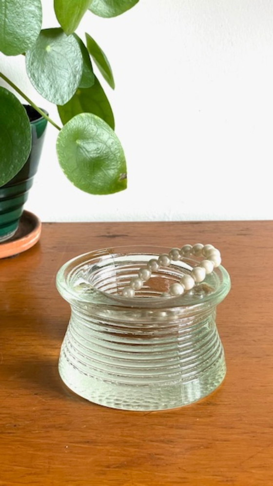 Image 1 of Vintage Glass Paperweight Trinket Tray