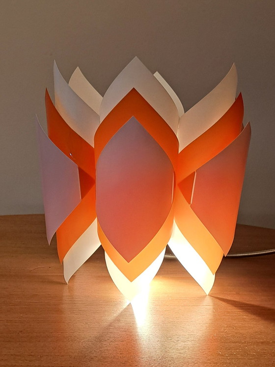 Image 1 of Lampada a sospensione vintage – Design anni '70 – Plastica – Arancione/Bianco – Ottime condizioni
