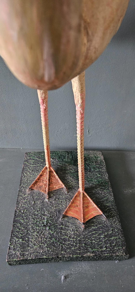 Image 1 of A wooden flamingo, decorative object mid-20th century,