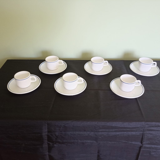 Lot de 6 services à expresso vintage Arcopal France « Restaurant » – État impeccable