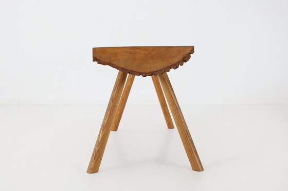 Image 1 of Brutalist Tree Trunk Coffee Table in Solid Oak, Ca. 1950