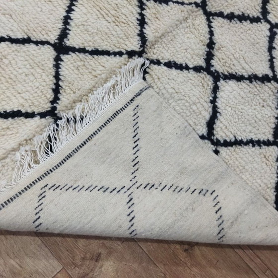 Image 1 of Authentiek Beni Ourain tapijt 200 x 133 cm – Handgemaakt Marokkaans wollen tapijt