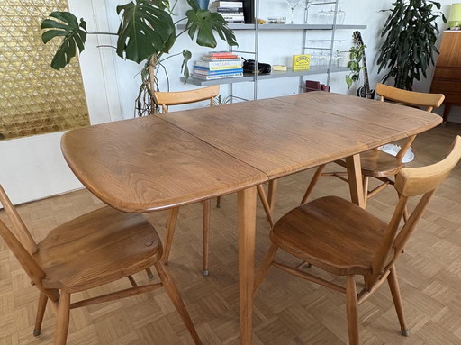 Ercol table with 4 chairs (1960)