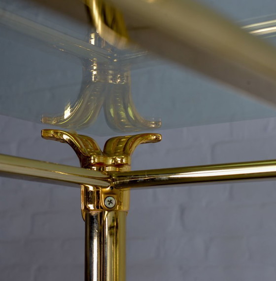 Image 1 of Hollywood Regency Style Ramiro Tarazona 24 Carat Gold Plated Mid-Century Display Cabinet with Glass Shelves. Spain, 1980s.