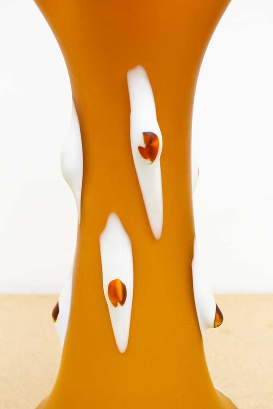 Image 1 of Vaso vintage in vetro arancione Prokuplje Yugoslavija soffiato a mano