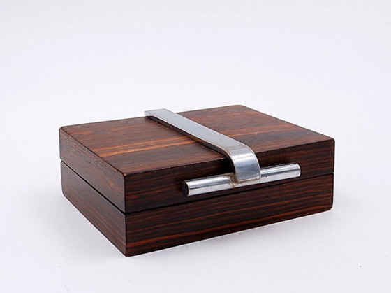 Image 1 of Boîte Art Déco en bois et métal attribuée à la Maison DESNY - années 1930