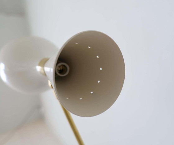 Image 1 of Italiaanse Moderne Tafellamp Messing, Stilnovo Stijl