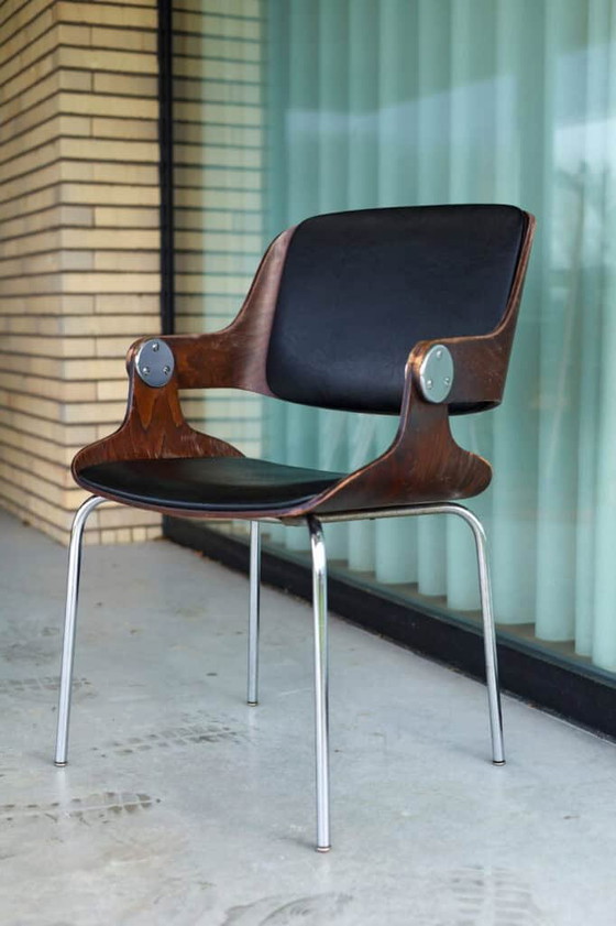 Plywood armchair by Eugen Schmidt for Soloform – Leather, Space Age (photo 3 of 10)