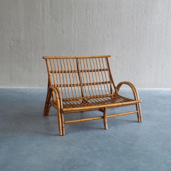 Mid-Century Rattan & Bamboo Two-Seater Lounge Sofa – 2 seaters (photo 5 of 18)