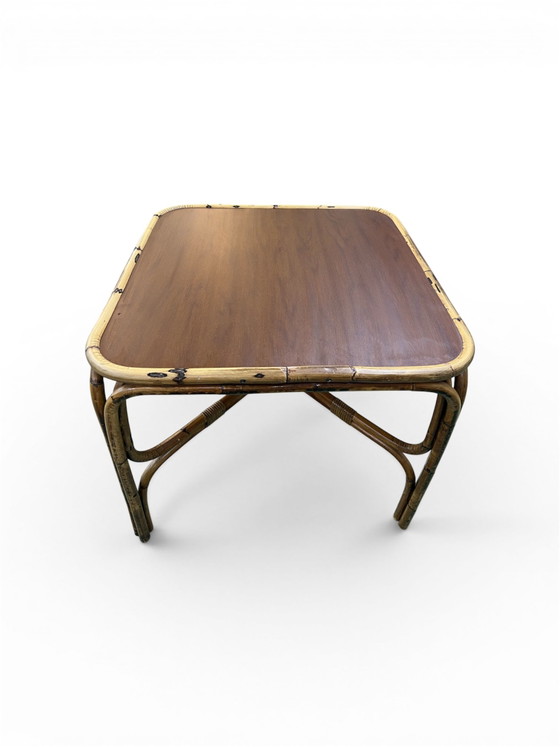 Image 1 of Vintage bamboo table / dining table – 70s boho design