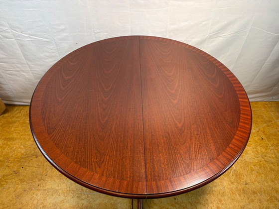 Image 1 of Mid-Century Retro Vintage Teak Round Extending Dining Table by Nathan Furniture 1960s  Pedestal Base • Scandinavian Design Influ