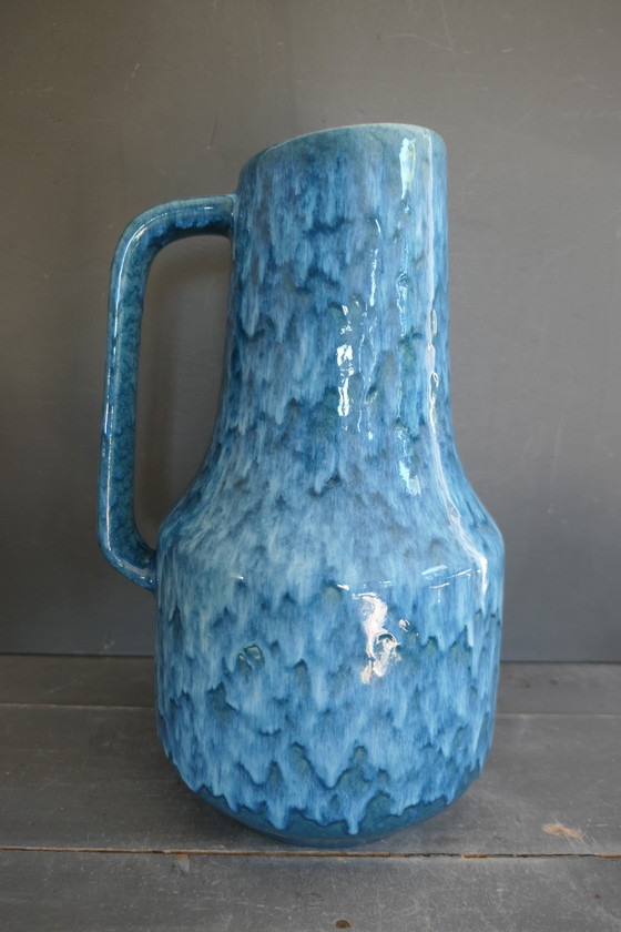 Image 1 of Vintage Scheurich 408 40 Vase W. Germany Turquoise