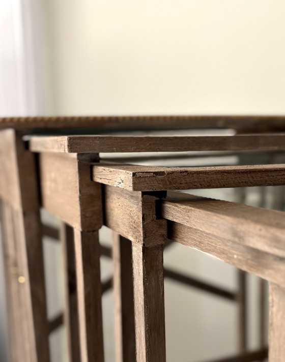 Ensemble de quatre tables gigognes Quartetto anglaises – Tables d'appoint, Glass, Wood (photo 3 of 8)