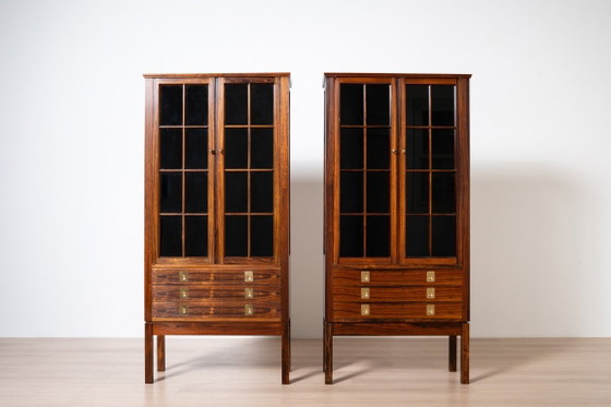 Pair of Vintage Display Cabinets by Bruksbo, Norway, 1960s, Wood, Beige (photo 2 of 19)