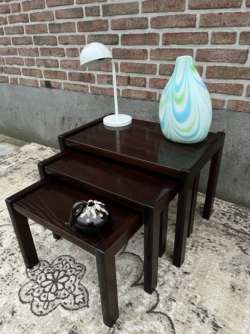 Ensemble de tables d'appoint vintage Mid Century en wengé