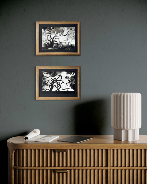 Eugène Eechaut (1928-2019) - Ink trees, diptych 1975, framed 