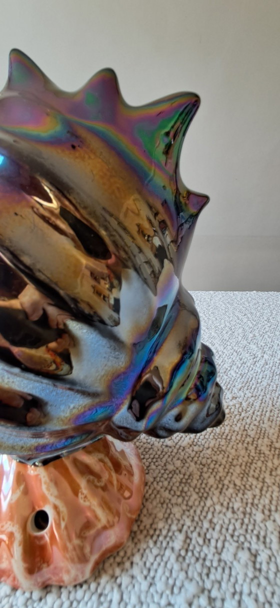 1960s Shell Lamp made in Monaco – Cerdazur, Table lamps, Ceramic (photo 5 of 7)