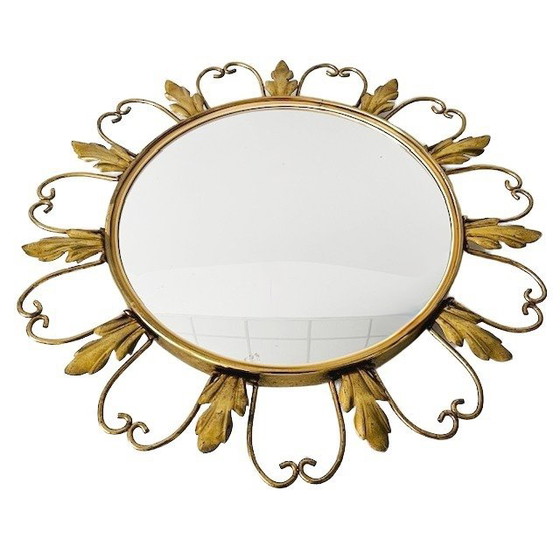 Image 1 of Miroir de majordome vintage Deknudt Sunburst, style milieu du siècle, vers les années 1960