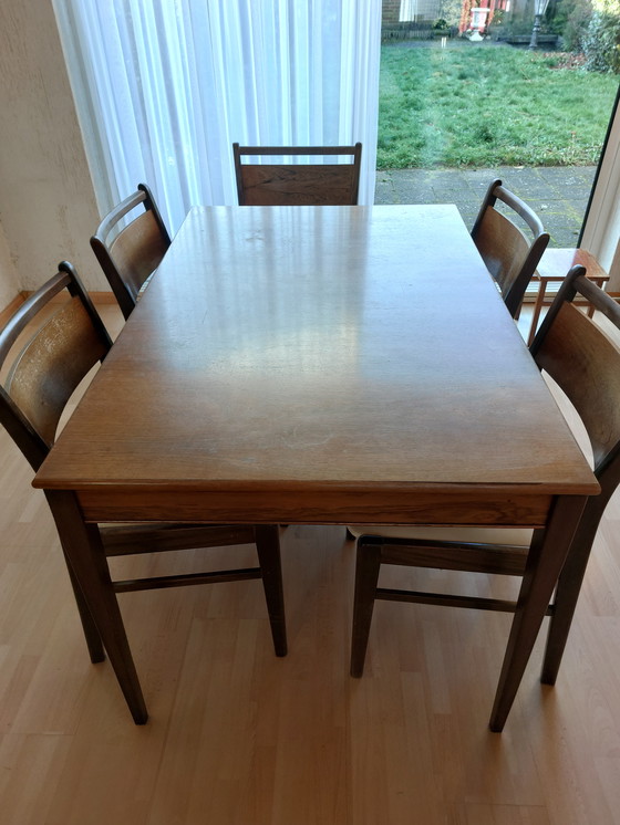 Image 1 of Vintage eettafel Deense stijl, uittrekbaar, palissander