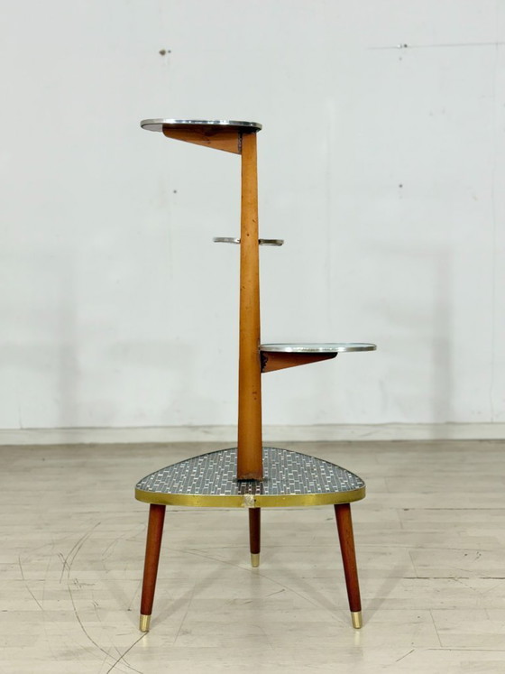 Image 1 of Vintage Etagere Nierentisch / Blumentisch / schöner Mid-Century Blumenständer