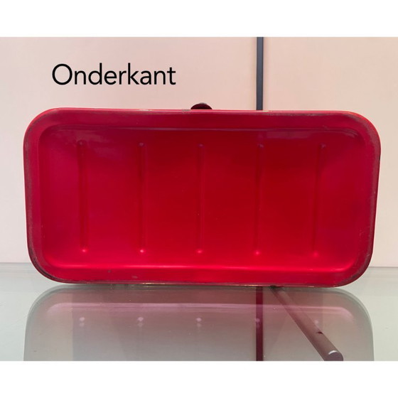 Image 1 of Scatola per il pane vintage olandese in smalto rosso, anno 1950