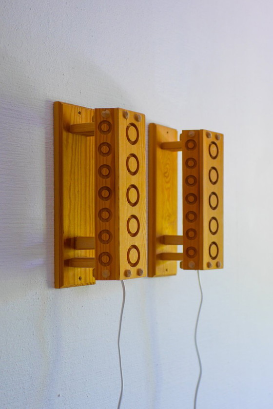 Mid-Century Modern Pine Wall Sconces from Vemdalia, Sweden, 1975, Set of 2 – Wall lights, Mid Century Modern (photo 9 of 13)
