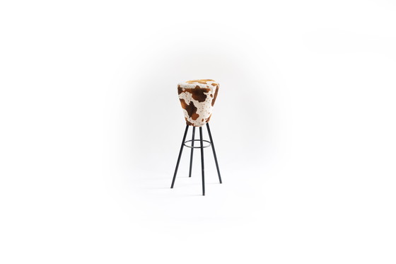 Image 1 of Set of 3 vintage stools - industrial meets animal pattern