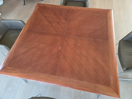 Philippe Starck for Driade Aleph - 'Tisch Un' Dining Table 135x135 cm – Metal, Wood (photo 6 of 7)