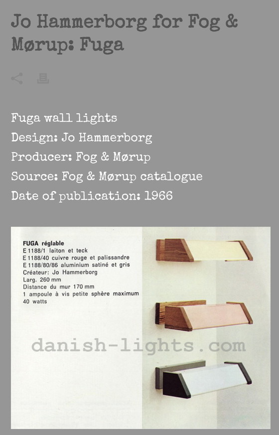 Fog & Morup vintage wall lamp – Fog & Mørup, Wall lights, Wood, Metal (photo 7 of 7)