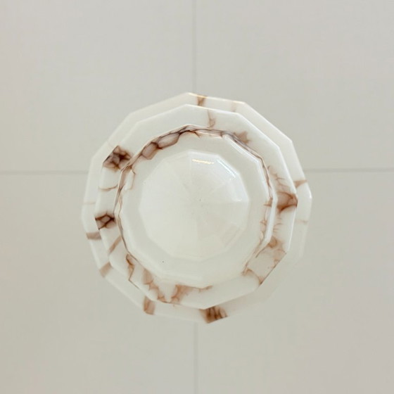 Image 1 of Lampada a sospensione Art Déco con paralume in vetro marmorizzato