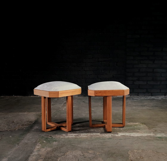 Image 1 of Pair of italian Art Deco stools from 1920s