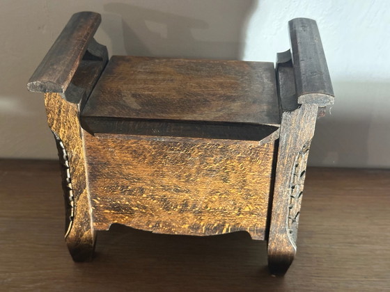 Piccolo portagioie antico a forma di poltrona bretone intagliata, Oggetti decorativi, Legno, Marrone (foto 9 di 15)