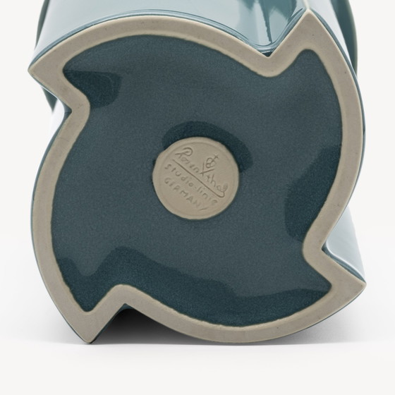 Image 1 of Jan van der Vaart pour Rosenthal Vase en porcelaine turquoise 1988