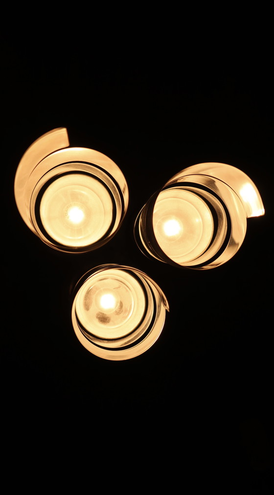 Image 1 of Max Sauze Spiral Chromed Steel Design Table Lamp Attr. 70s