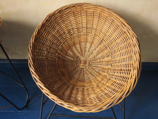 Paar bamboe en ijzeren stoelen uit Mid Century, 1960