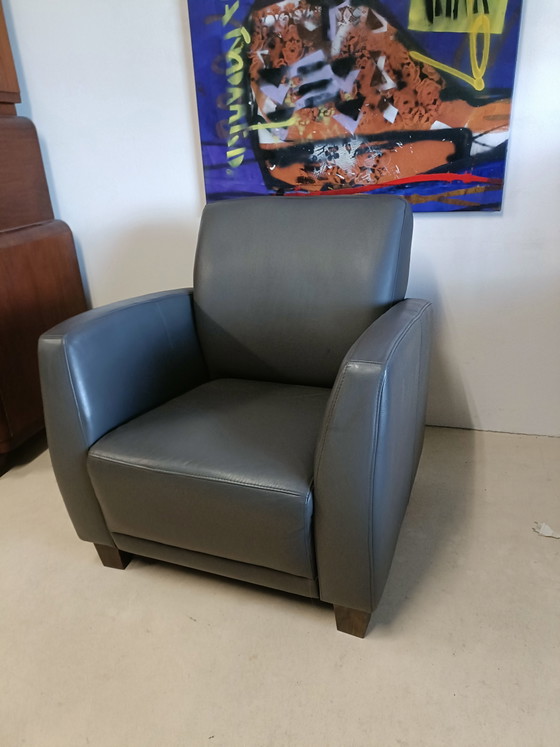 Poltrona in Pelle Grigio Scuro – Poltrone, Leather, Wood (photo 12 of 15)