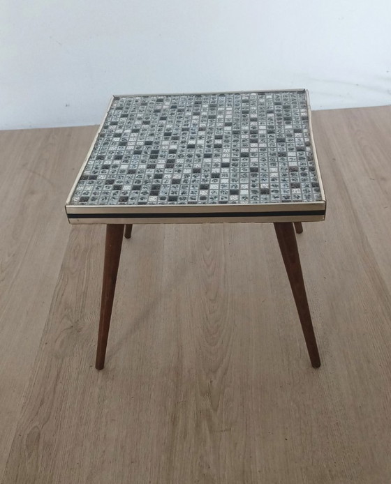 Image 1 of Mesa auxiliar de los años cincuenta con tapa de azulejos