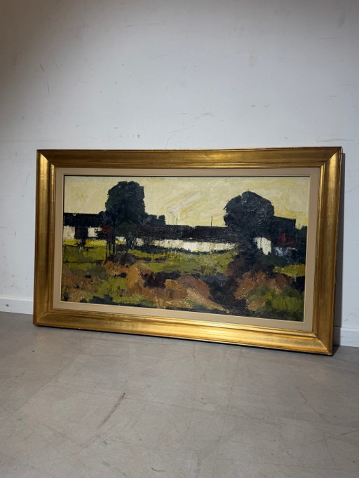 Rik Herman – Pintura paisajística expresionista – Óleo sobre lienzo – 130 x 82 cm – schilderijen tekeningen (photo 2 of 7)