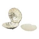 Burriera a conchiglia placcata in argento e porta caviale