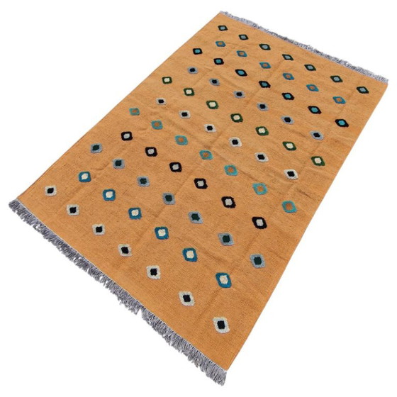 Handgewebter und handgeknüpfter Reliefteppich | Wolle | Moderner Strukturteppich | 132 × 187 cm (52 ​​× 74 (photo 7 of 10)