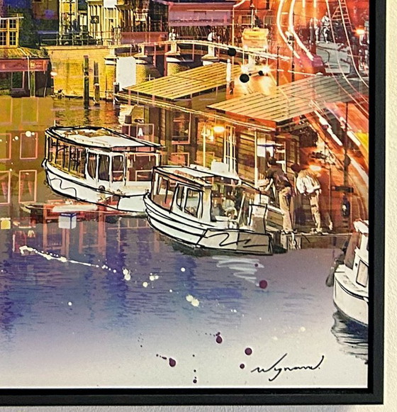 Image 1 of Farben von Amsterdam – Kunstwerk auf Dibond – 73 x 73 cm