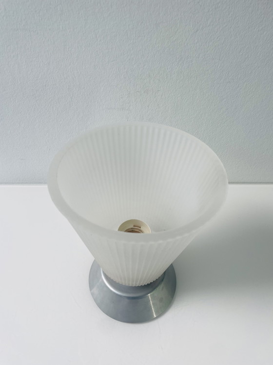 Image 1 of Vintage IKEA T9715 wall lamp ribbed glass aluminium