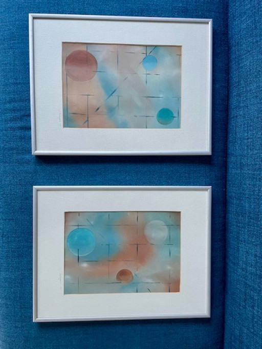 Duo abstracte schilderijen Terlingen (2000)