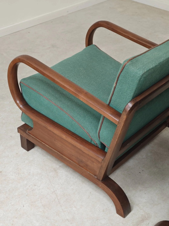 Pair of Art Deco green armchairs by Jindrich Halabala, Prague 1930 – Wood (photo 19 of 24)