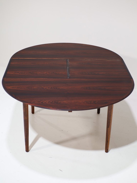 Image 1 of Ronde eettafel uitschuifbaar Skovby butterfly leaf palissander