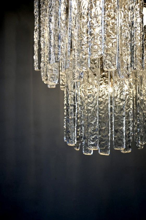 Italiaanse Kroonluchter In Murano Glas - Toni Zuccheri Venini – Hanglampen, Metal, Vintage (photo 14 of 15)