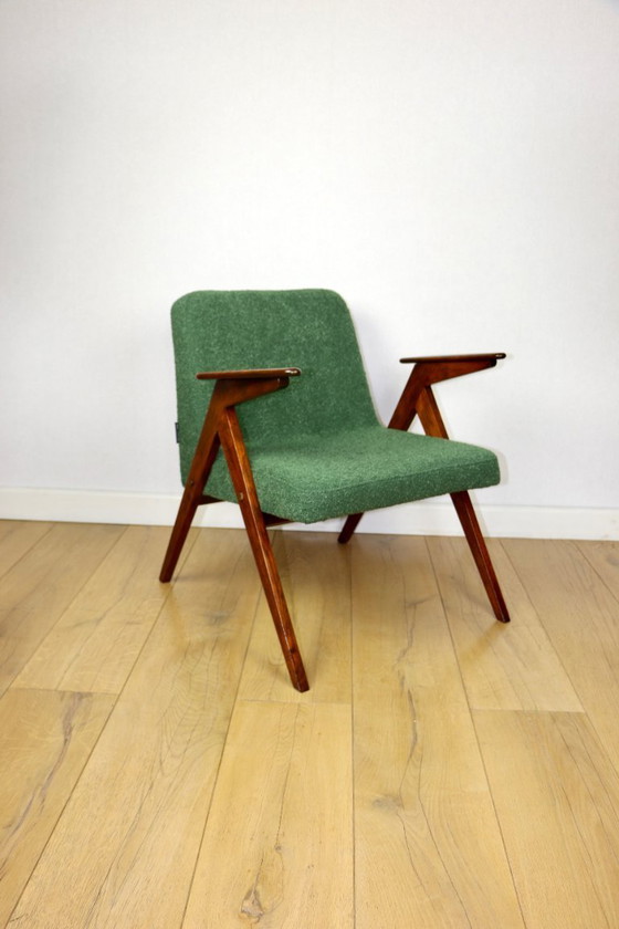 Image 1 of Poltrona Bunny, anni '70, bouclé verde, di J. Chierowski - 2 pezzi disponibili