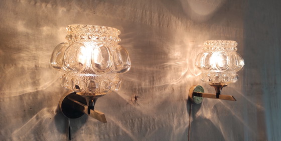 Apliques de pared de latón dorado y cristal, de Helena Tynell - década de 1970 – Glass (photo 7 of 10)